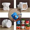 Cerámica Creativa sin Pintar para Niños, Bricolaje, Maceta para Suculentas, Portalápices, Portavelas, Decoración del Hogar para Amazon Transfronterizo