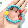 Nova pulseira de vidro doce de borboleta Mori feminina ins nicho pulseira de amigas contas florais de rachadura de gelo atacado