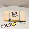 Linda Bolsa de Maquillaje Bordada de Cachorro, Bolsa de Almacenamiento Desmontable Cuatro en Uno, Bolsa de Tocador Portátil de Gran Capacidad para Viajes