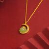 Nuevo y lindo collar con colgante de conejo para mujer, con piedras preciosas sintéticas, personalizado, de aleación de cobre a juego.