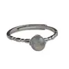 Anillo de plata de ley 925 chapada con piedra lunar para mujer, diseño simple, anillo para el dedo índice, lujo ligero, moderno y único, estilo fresco y minimalista