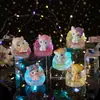 Menina coração arco-íris unicórnio com luz caixa cega brincadeira da moda boneca mão decoração de mesa pequenos enfeites boutique atacado