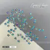 Rinestones para Decoración de Uñas Estrella de Cinco Puntas de Circonita, Estrellas Plateadas Coloridas Mini Pequeñas Súper Brillantes, Decoraciones de Uñas de Moda