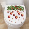 Yeon Jia Nuevo Comercio Exterior Transfronterizo Bola Colgante de Hoja Navideña Pegatinas para Inodoro Pegatinas de Pared Tapa de Inodoro Pegatinas Decorativas para Tanque de Agua