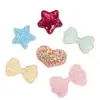 Fofo fresco desenho animado glitter estrela de cinco pontas coração adesivos de tecido acessórios presilha infantil corda de cabelo acessórios decorativos para roupas