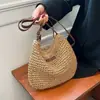 Una generación de nuevos bolsos tejidos a mano bandolera de vacaciones moda de playa bolso de paja de bosque de playa