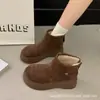 Botas de Nieve para Mujer 2026 Nuevos Zapatos de Algodón Otoño/Invierno con Felpa Zapatos Birkenstock Forro Sencillo Botas Cortas que Aumentan la Altura Suela Gruesa Zapatos de Mujer Versátiles