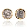 Nuevos Pendientes de Monedas Antiguas de los Doce Dioses Retro Plata de Ley 925 Moda de Gama Alta Atmosféricos Ins Pendientes de Moneda Pendientes