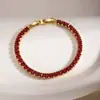 Pulsera transfronteriza personalizada de circonita de colores, estilo de lujo ligero, estilo simple europeo y americano, diseño de nicho, exquisito accesorio para la mano
