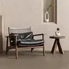 Silla Sofá Personalizada para Exteriores Tejida con Cuerda Estilo Wabi-Sabi Silla Individual de Ratán Impermeable Balcón Jardín B&B Patio Muebles de Madera Maciza