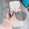 Nuevas gafas de prescripción que cambian de color para mujer, estilo influencer de moda, montura grande, mismo estilo que en TikTok, efecto adelgazante para caras grandes
