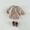 Mono floral nuevo de Corea del Sur Ins Bebé y niño pequeño Hilo de algodón Estampado a cuadros Ropa holgada Ropa para gatear de bebé