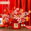 2026 Colección Nuevo Cubo de la Fortuna Adornos Florales de Nochevieja Fruta Roja de la Prosperidad Productos Terminados Decoraciones de Inauguración del Festival de Primavera
