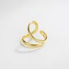 Estilo coreano 925 Sterling Silver Anel de Linha Dupla Geométrica Minimalista Irregular Anel Aberto Feminino Moda All-match ins Internet Jóias de celebridades