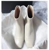 Botas elásticas de piel suave con punta cuadrada y tacón grueso, Botas Martin versátiles nuevas, Elegantes y con estilo con diseño de tacón único, Botas de moda ajustadas