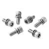Acero Inoxidable 304 Hexagonal de Cabeza Cilíndrica Tres Combinaciones Tornillo Combinado Hexagonal de Cabeza Cilíndrica con Arandela de Resorte Plana