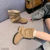 Botines cortos súper populares para mujer 2026 primavera/otoño nuevos botines de media caña con tacón alto grueso, botas de moda tipo jinete adelgazantes