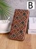 Bolso Grano de Madera Transfronterizo Pu Ranura para Múltiples Tarjetas Billetera Larga Estilo Retro Bohemio Bolso de Mano Bolso Pequeño Multifuncional