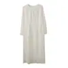 Conjunto de Colete Vintage Lavado Bordado Inno Plus Size Feminino Outono 2026 Vestido Branco Conjunto de Duas Peças 315356