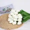 Flores Tulipán Artificiales de PU Mini Hidratantes Transfronterizos Flores Falsas Decoración del Hogar Adornos para Fotos Venta Directa de Fábrica