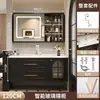Conjunto de mueble de baño vintage de roble estilo francés con lavabo integrado y accesorios de baño de cerámica