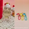 Colgante de oro puro 999 Labubu lindo, serie de hongos 3D con cordón, un artículo popular en las transmisiones en vivo de Douyin para atraer clientes
