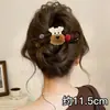 Pinza para el pelo de flor de punto de felpa de alta gama para otoño e invierno, pasador no irritante para la parte trasera de la cabeza, pinza de garra