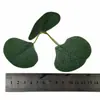 Planta verde artificial folhas de eucalipto, folha única, folha de três pontas, folha de quatro pontas, acessórios de guirlanda impressos em seda