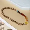 Nuevo Estilo Chino Pulsera de Doble Círculo de Madera Chenxiang Ágata Natural Jade Hetian Jade Azul Agua Pulsera Roja del Sur para Hombres y Mujeres Lujo Ligero