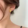 Acero de titanio sin decoloración gorro ovalado espejo brillante simple moda moderno populares en TikTok pendientes pendientes de novias