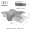 Almohada de Espuma Viscoelástica de Rebote Lento en Forma de Cuerno Enrollable para Uso en Casa, Protección de la Columna Cervical, Memoria de Cero Presión, Amazon Transfronterizo