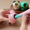 Ferramentas de manicure Tubo de armazenamento de cabeça de polimento de estilo japonês Desenho animado fofo Gato de arroz seco Shiba Inu Dinossauro Coelho Caneta Copo de lavagem