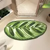 Alfombrilla de suelo de tierra de diatomeas con forma de hoja irregular, fresca y creativa, para baño y aseo, absorbente, secado rápido, fácil de mantener, se puede enviar en nombre de otros