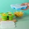 Molde de Bandeja de Hielo de Silicona con 4 Cavidades y Tapa Plegable Molde Casero para Helado Caja de Suplementos Alimenticios de Silicona para Niños