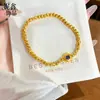 Nova pulseira de miçangas disco brilhantes estilo chinês vietnamita banhada a ouro para mulheres, pulseira de amuleto da sorte bicolor de cristal girassol roxo-verde, luxo leve