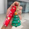 Llavero navideño transfronterizo con diseño de árbol de Navidad, alce, muñeco de nieve, pegamento suave, bolsa de juguete, colgante, pequeño regalo.