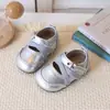 Otoño 2026 Nuevo Estilo Coreano Moda Versátil para Niñas Suela Suave Antideslizante Velcro Princesa Color Sólido Zapatos Individuales Modernos