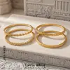 Pulsera de Diseño Incrustada con Circonita y Diamantes, Acero Inoxidable Chapado en Oro, Apilable, Lujo Ligero, Brillante, Elegante Pulsera para Mujer, Joyería que No se Desvanece
