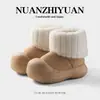 Fábrica de Zapatos Qidan Botas de Nieve de Invierno para Mujer con Forro de Lana, Zapatos de Algodón Engrosados y Cálidos para Niños, Botas de Algodón Antideslizantes para Exteriores de Suela Gruesa para Padres e Hijos