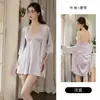 Robe Lingerie Tentação Costas Nuas Renda Franzida Alças Finas Seda Rosa Cintura Marcada Conjunto Casa Feminino 5676