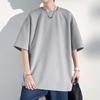 Camiseta de manga curta Heavy Waffles para meninos, moda verão, marca solta, tamanho grande, meia manga, roupas para homens