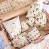 Bolsa de viaje de algodón y lino estampada, bolsa de almacenamiento con bolsillo para ropa interior, equipaje, bolsa con cordón, bolsa organizadora para guardar ropa.