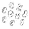 Juego de Anillos Geométricos de Estilo Metal de Aleación Línea de Lava Transfronterizo para Mujer Adornos de Mano Irregulares Brillantes Accesorios Yiwu para Hombre