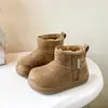 Botas de neve infantis 2025 inverno novo estilo meninos e meninas mais veludo quentes grandes sapatos de algodão crianças médias e grandes quentes botas de algodão do nordeste
