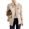 Gabardina corta de trabajo texturizada, chaqueta corta entallada a la cintura para mujer, moda 2026, estilo coreano fluido, ropa para mujeres petite