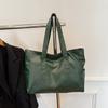 Bolsa Tote de Grande Capacidade Europeia e Americana Nova Bolsa Feminina Estilo Coreano Versátil Bolsa Grande Simples Bolsa de Ombro de Mão Bolsa Feminina de Couro Macio