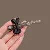 Pinza para el pelo con lazo de tela coreana y pedrería para mujer, Pinza de pico de pato grande lateral nueva, Pasador elegante para flequillo y cabello suelto