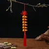 Nudo Chino Tejido Cinco Bendiciones Nudo Mariposa Calabaza de Madera de Durazno Colgante Cinco Emperadores Monedas Adorno Colgante para Hogar y Coche Kit de Materiales DIY