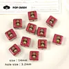 Acessórios com Contas Estampa de Ursinho Quadrado Fofo em Acrílico DIY Corrente para Pendurar em Bolsa Corrente para Celular Joias para Chave Contas Soltas