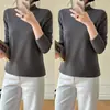 Camiseta Interior de Cuello Medio Alto para Mujer Talla Grande 200 Jin MM Otoño e Invierno Versátil Adelgazante Manga Larga Camiseta Top Ropa Exterior